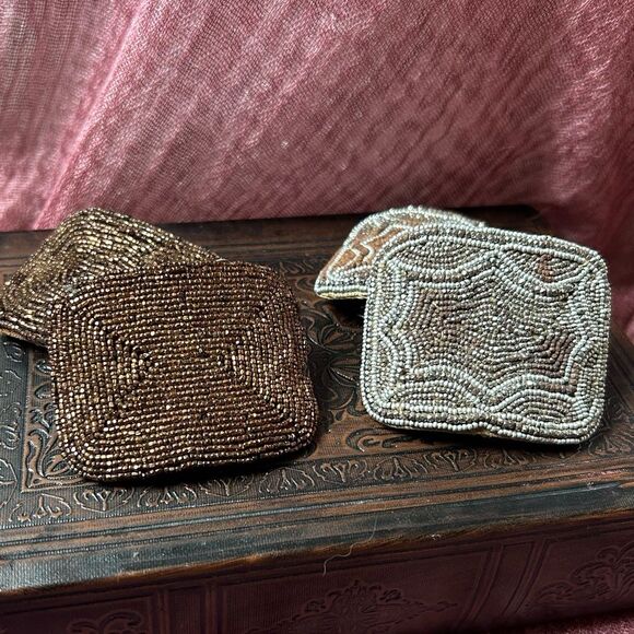 Vintage Victorian Art Deco 1920s Lot of Beaded Shoe Clips Made in France - Picture 2 of 8